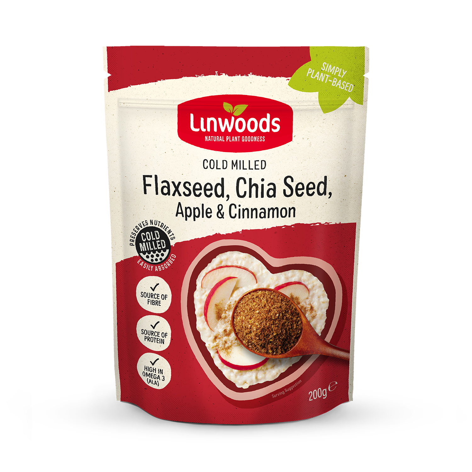 Linwoods Milled Flaxseed Chia Seed Apple Cinnamon 200g