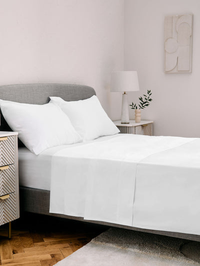 White Collection Luxe 400 Thread Count Egyptian Cotton Sateen Bed Sheet