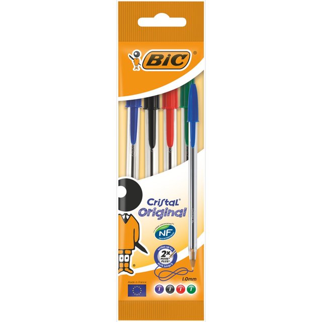 BIC Cristal Original Ballpoint Pens Assorted Box of 4   4 per pack