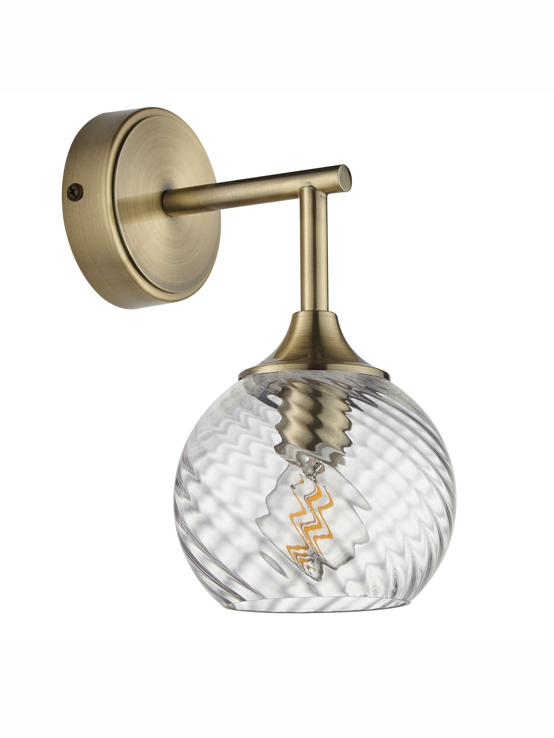Gallery Home Lexi antique brass wall light, UK version