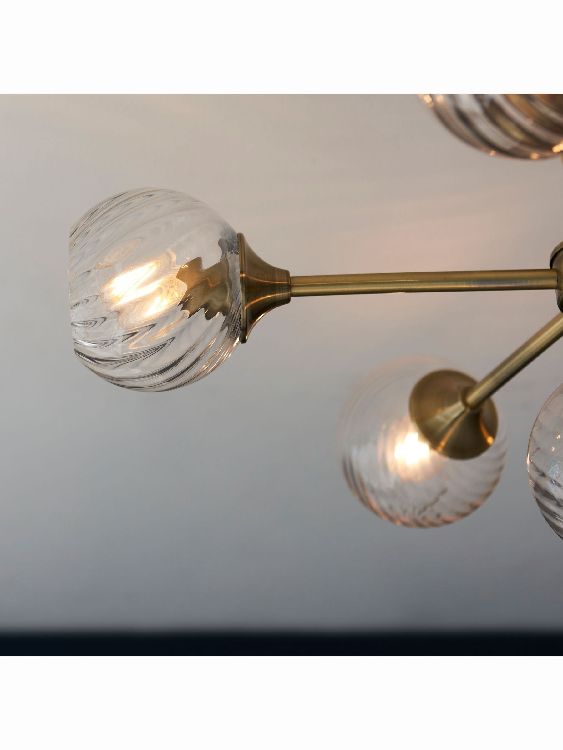Gallery Home antique brass Lexi 6 bulb ceiling light, UK version