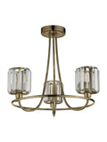 Gallery Home antique brass Hove 3 bulb ceiling light, UK version