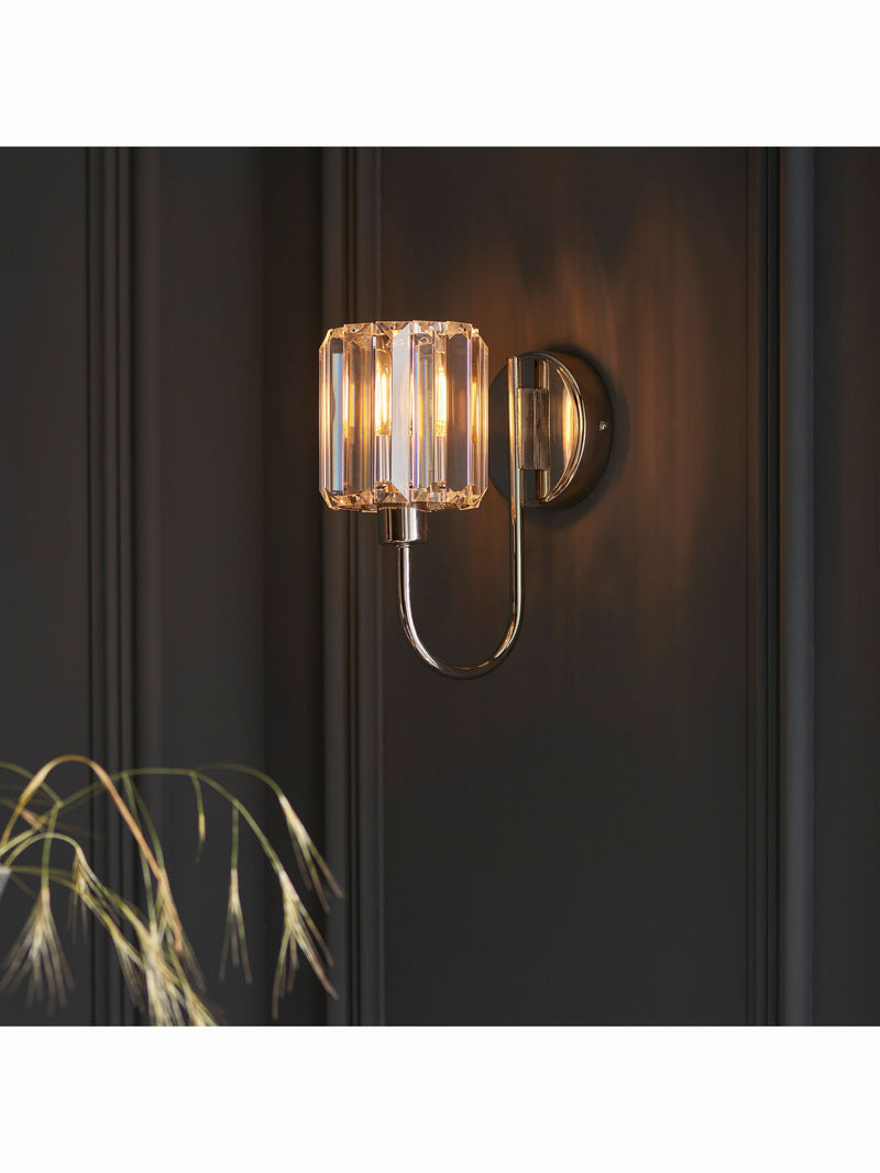 Gallery Home Bright Nickel Hove wall light - British product