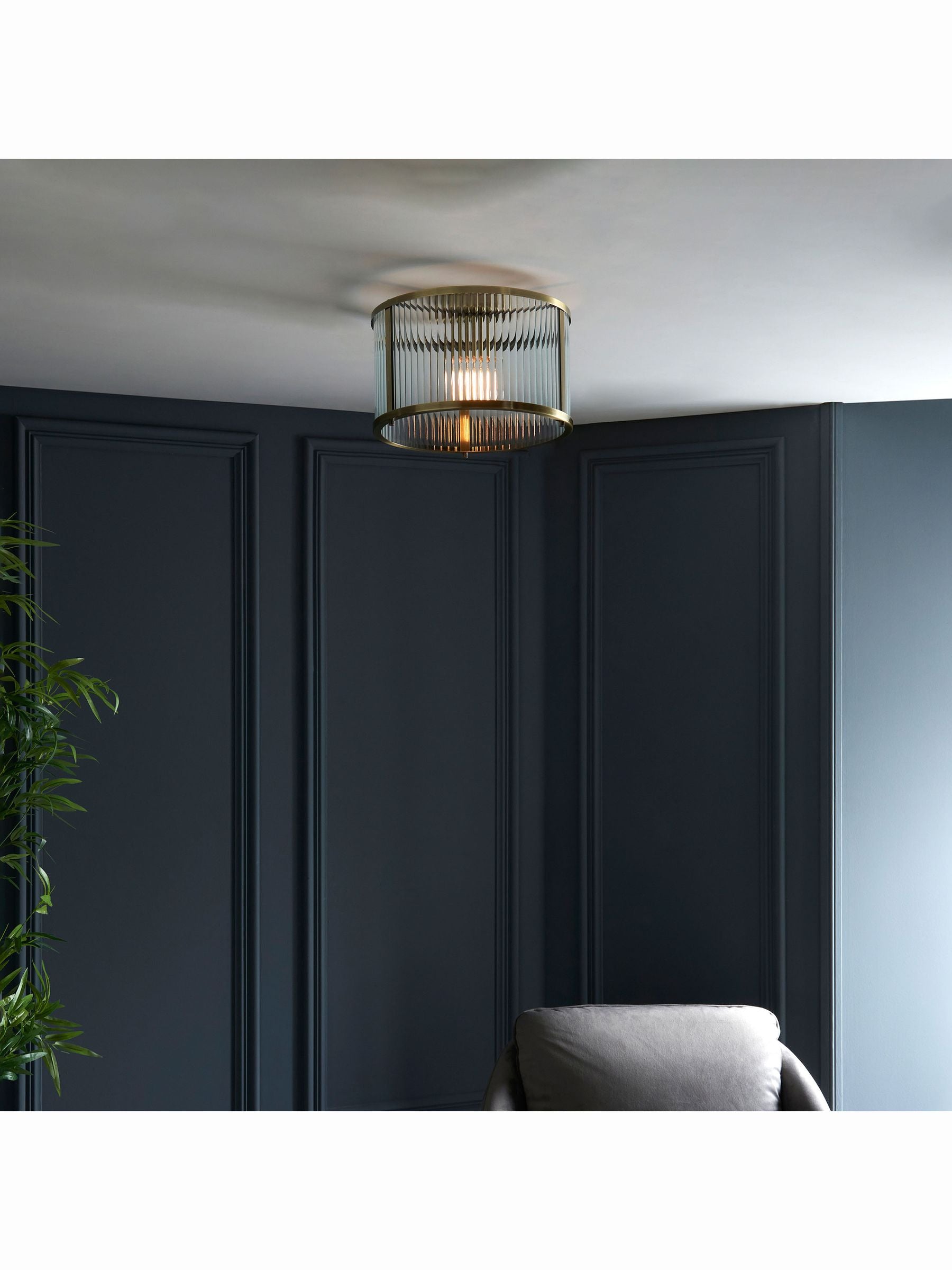 Gallery Home Antique Brass Ridgeway ceiling light, imported from the UK