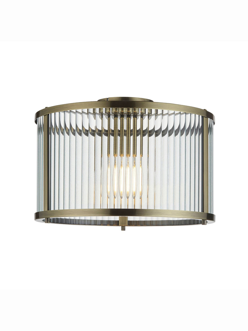 Gallery Home Antique Brass Ridgeway ceiling light, imported from the UK