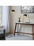 Gallery Home Claire floor lamp with matt black and antique brass finish - British product