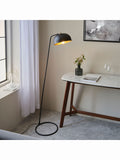Gallery Home Claire floor lamp with matt black and antique brass finish - British product