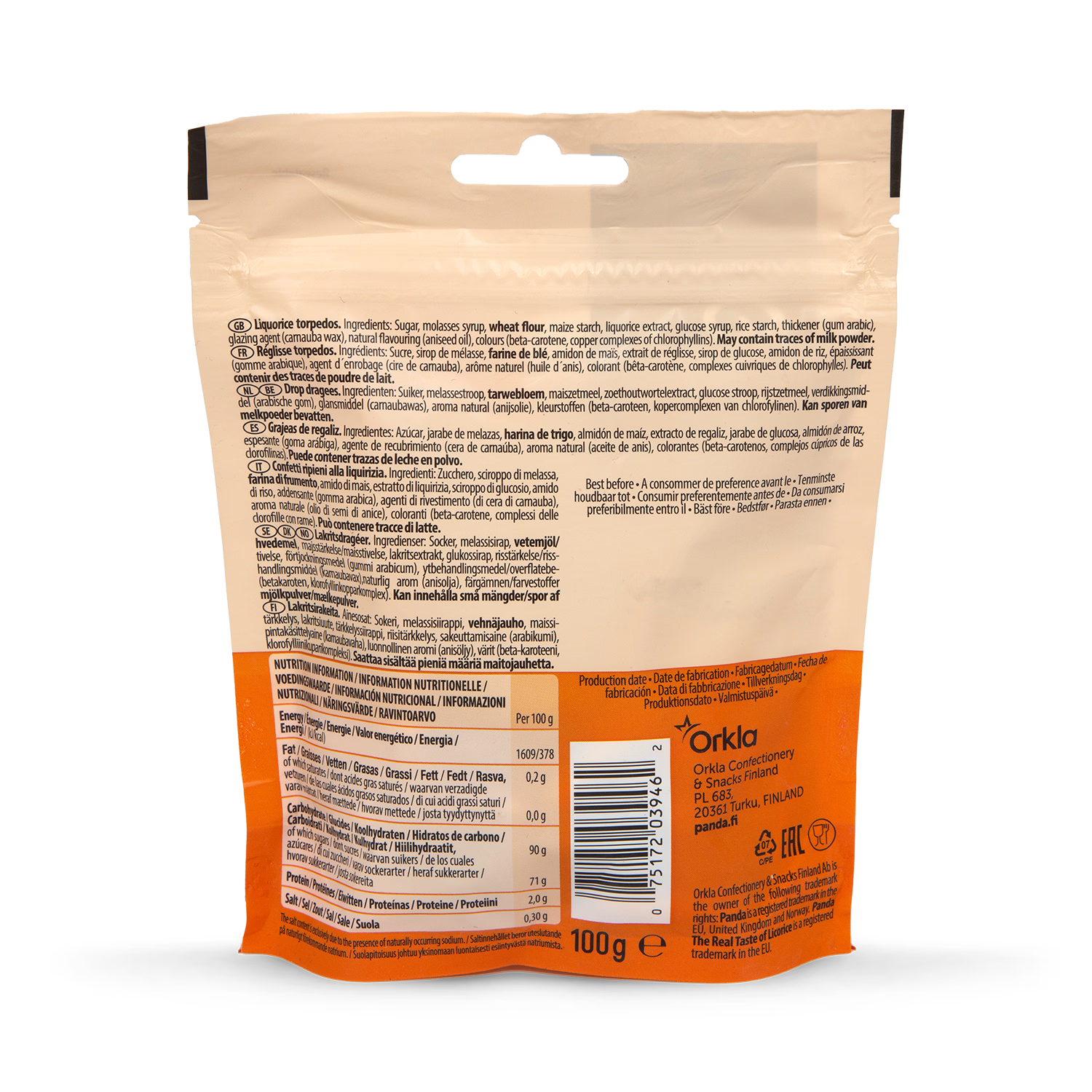 Soft Liquorice Pieces with Crispy Aniseed Coating 100g