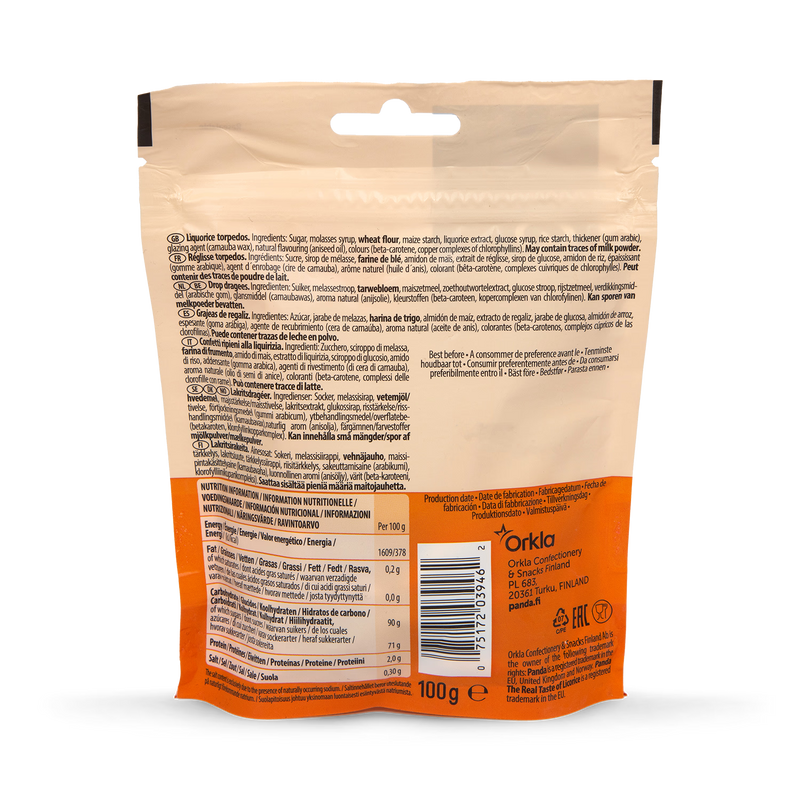 Soft Liquorice Pieces with Crispy Aniseed Coating 100g