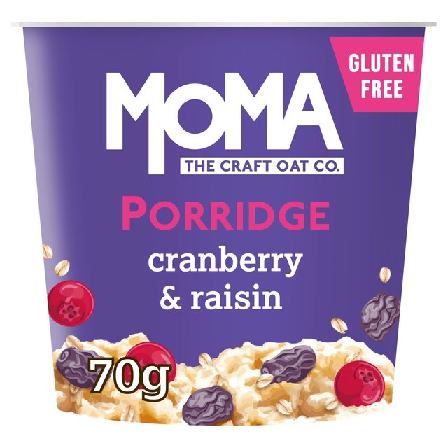 MOMA Cranberry & Raisin Jumbo Oat Porridge Pot Gluten Free   70g