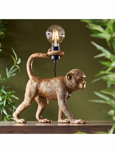 Next Gallery Home Gold Capuchin Monkey Table Lamp- Buy online at McGrocer