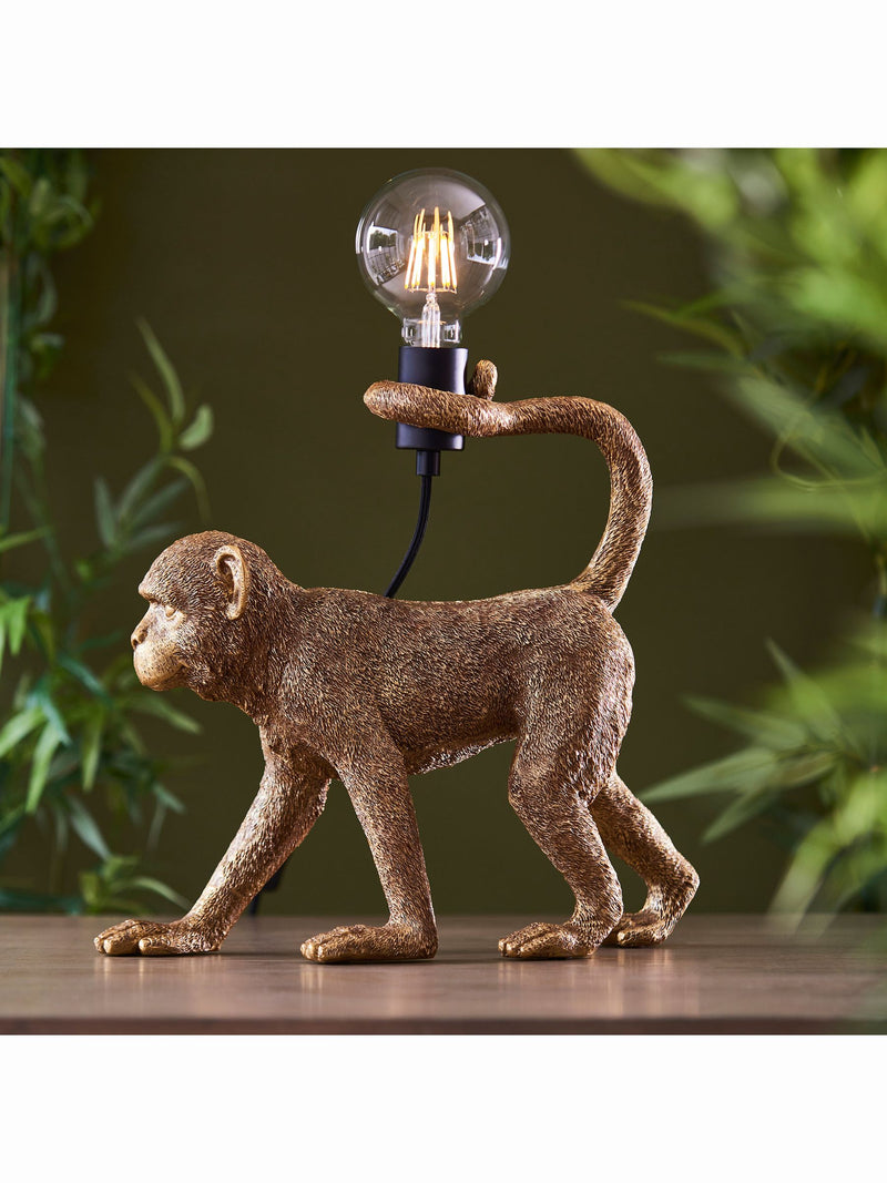 Gallery Home gold capuchin monkey table lamp, British brand