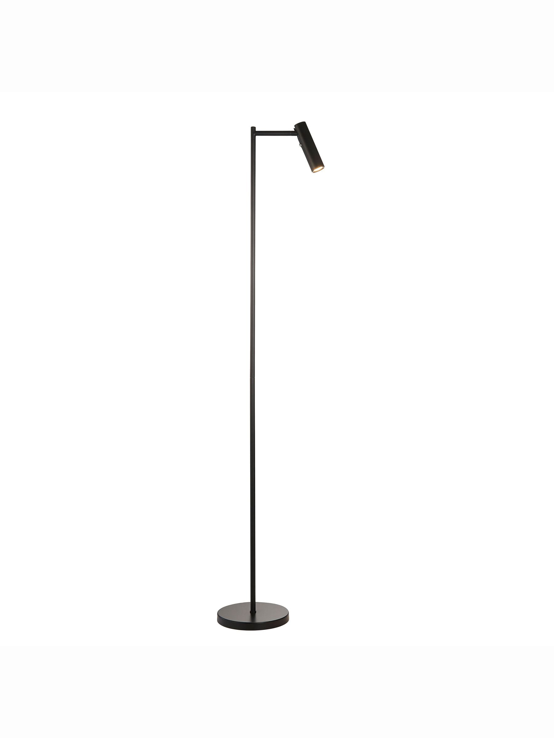 Gallery Home black reader floor lamp with adjustable head - British product