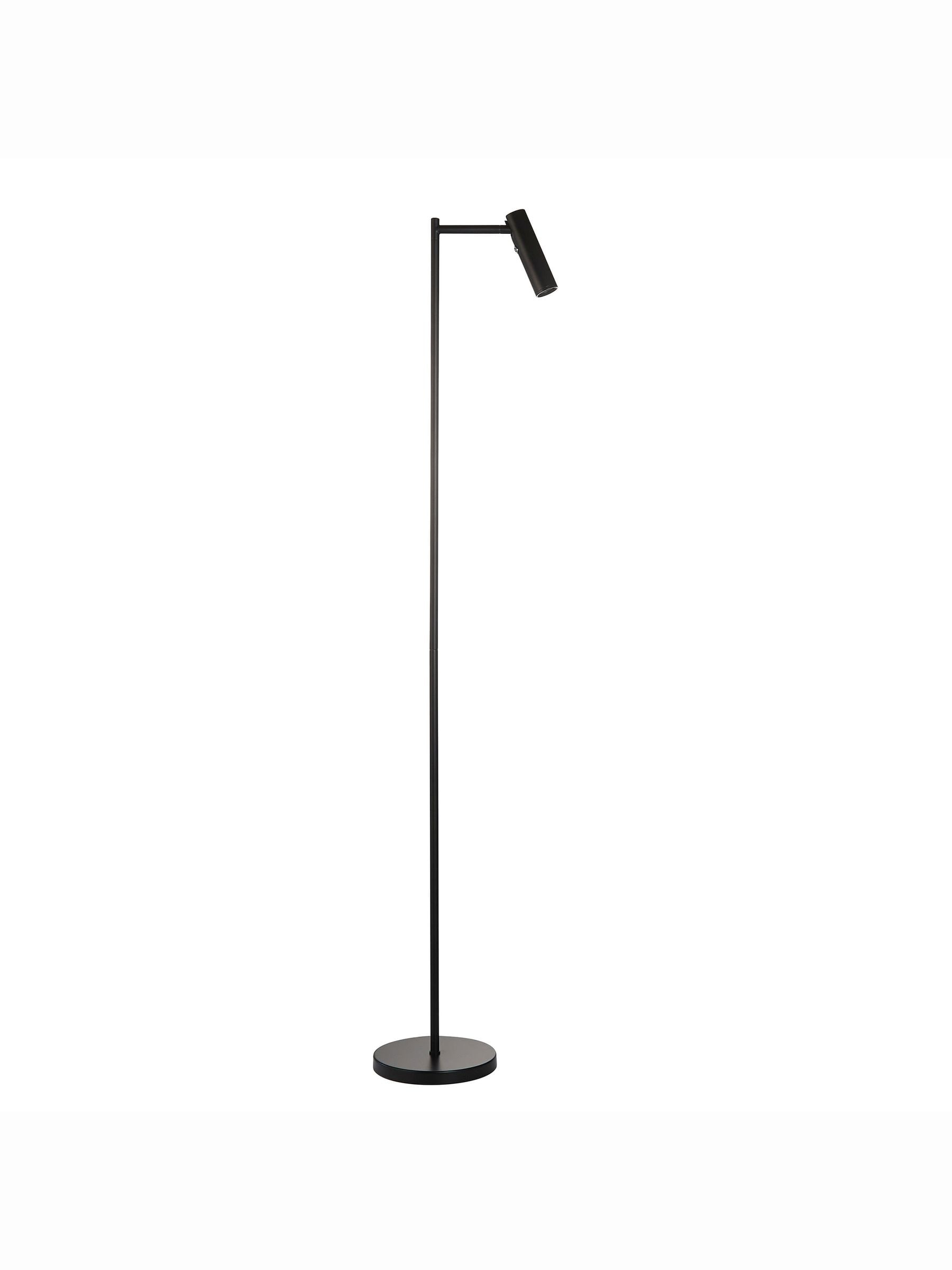 Gallery Home black reader floor lamp with adjustable head - British product