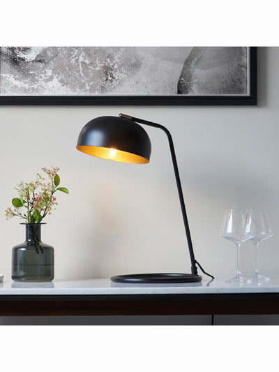 Next Gallery Home Claire Matt Black and Antique Brass Table Lamp- Buy online at McGrocer