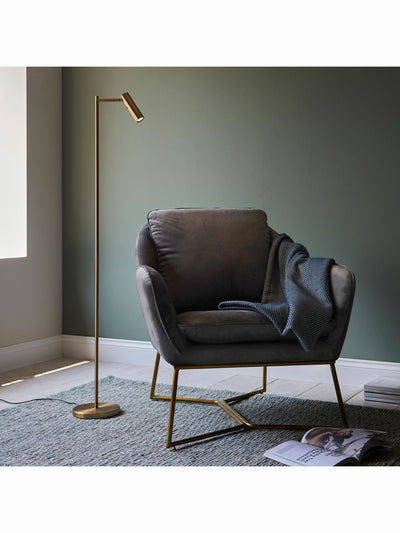 Next Gallery Home Reader Satin Warm Brass Floor Lamp- Buy online at McGrocer