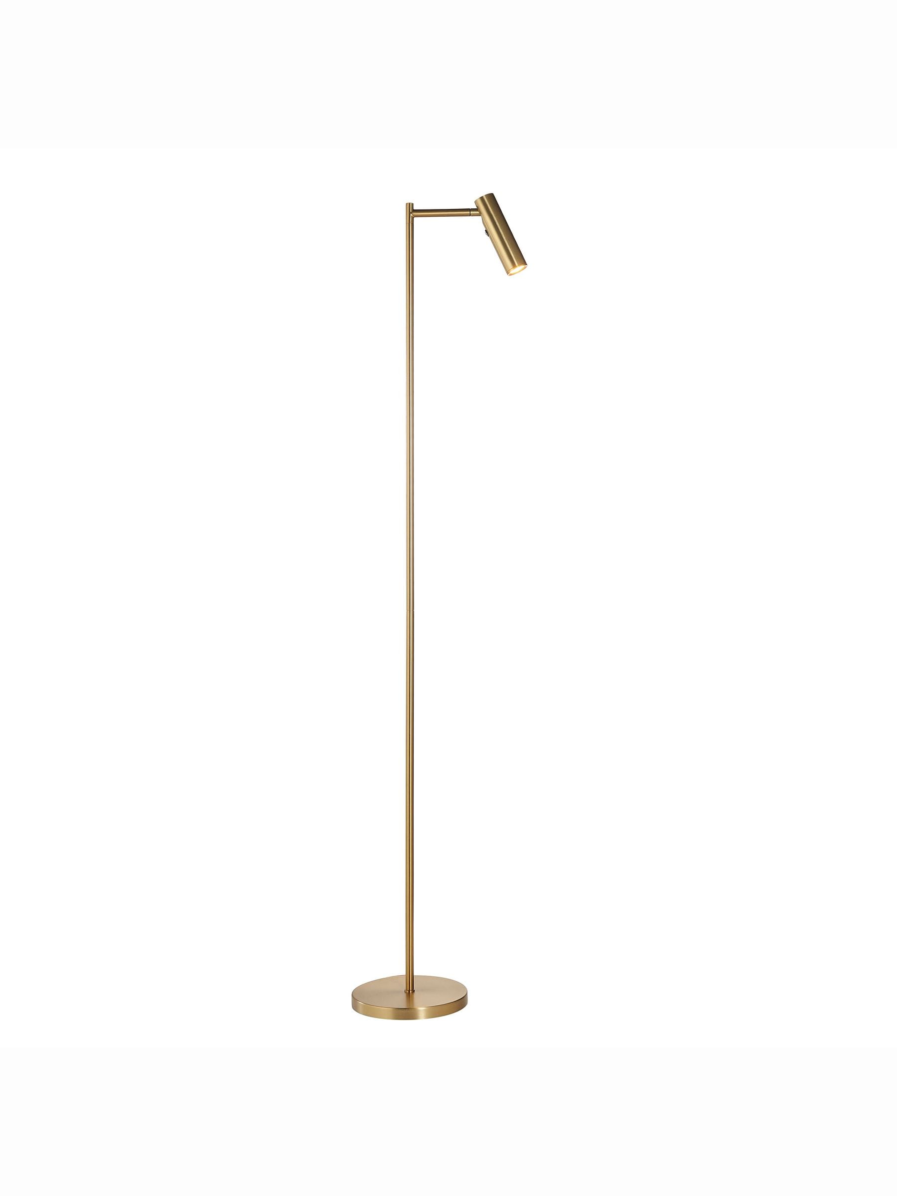 Gallery Home reader floor lamp satin warm brass finish 125cm - British product
