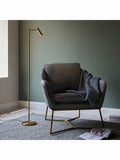 Gallery Home reader floor lamp satin warm brass finish 125cm - British product