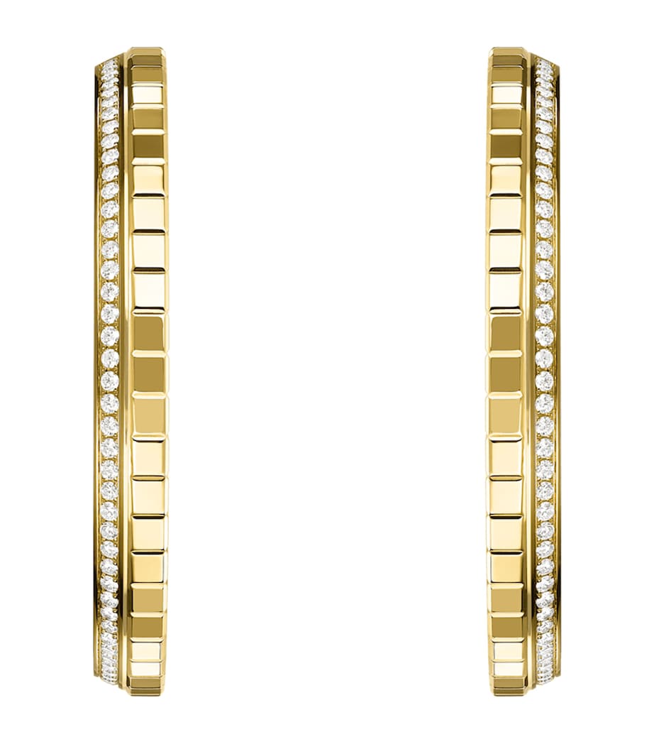 Chopard Ice Cube large hoop earrings yellow gold diamond - British product