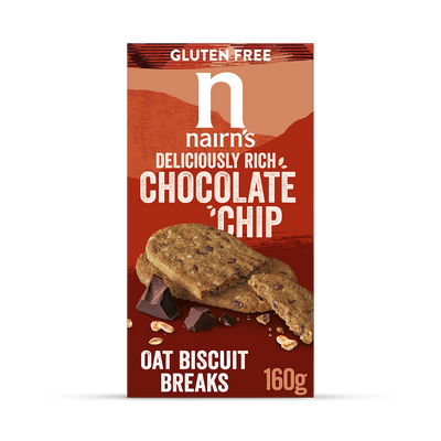 Holland & Barrett Nairn's Gluten Free Chocolate Chip Oat Biscuit Breaks Sweet Biscuits 160g- Buy online at McGrocer