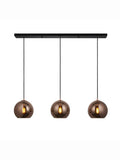Gallery Home Copper Bali pendant light mirrored glass shades, imported from the UK