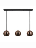 Gallery Home Copper Bali pendant light mirrored glass shades, imported from the UK