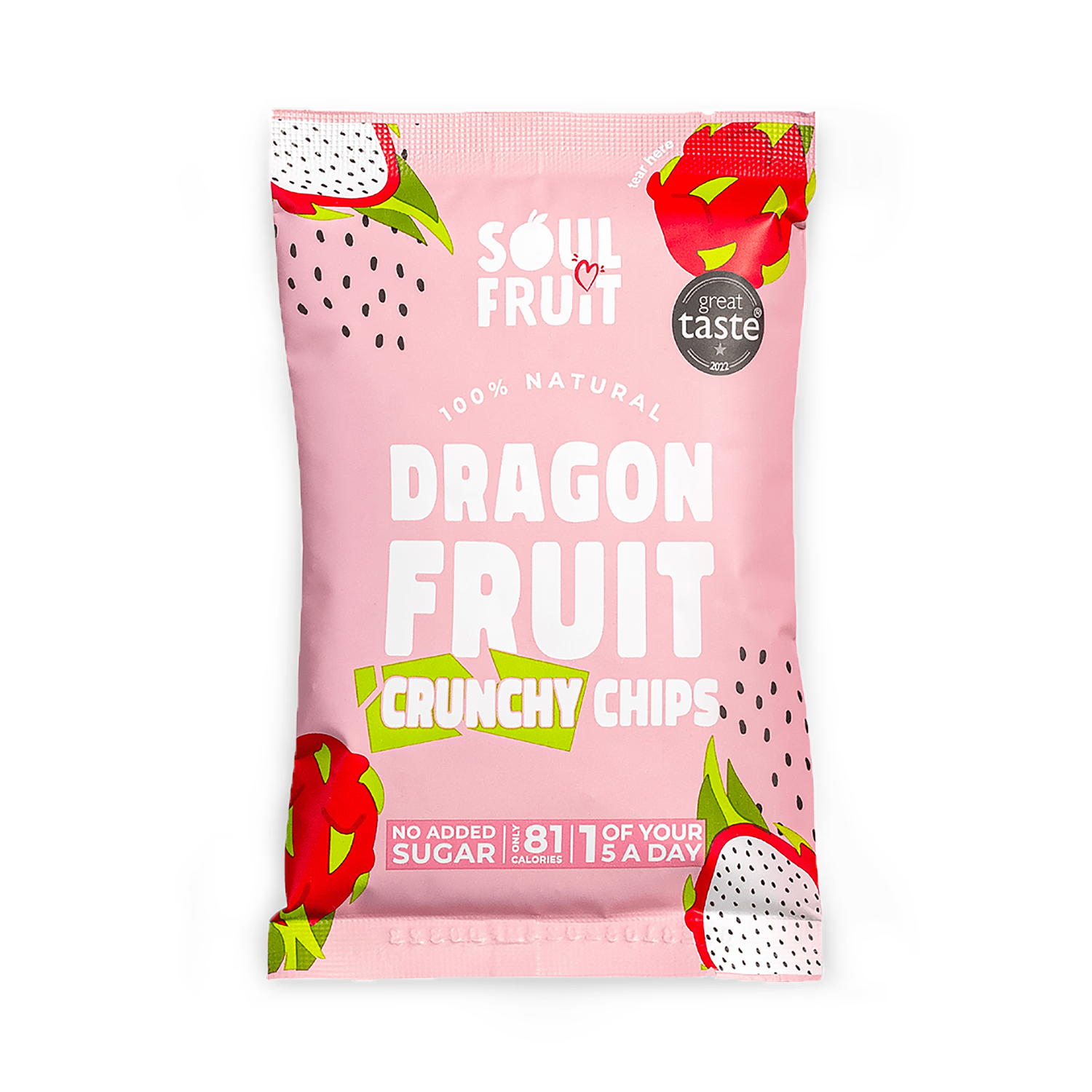 Soul Fruit Crunchy Dried Dragon Fruit Chips 20g - Dragon Fruit