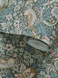 Clarke & Clarke Strawberry Thief Slate Blush wallpaper 10.05m - British product