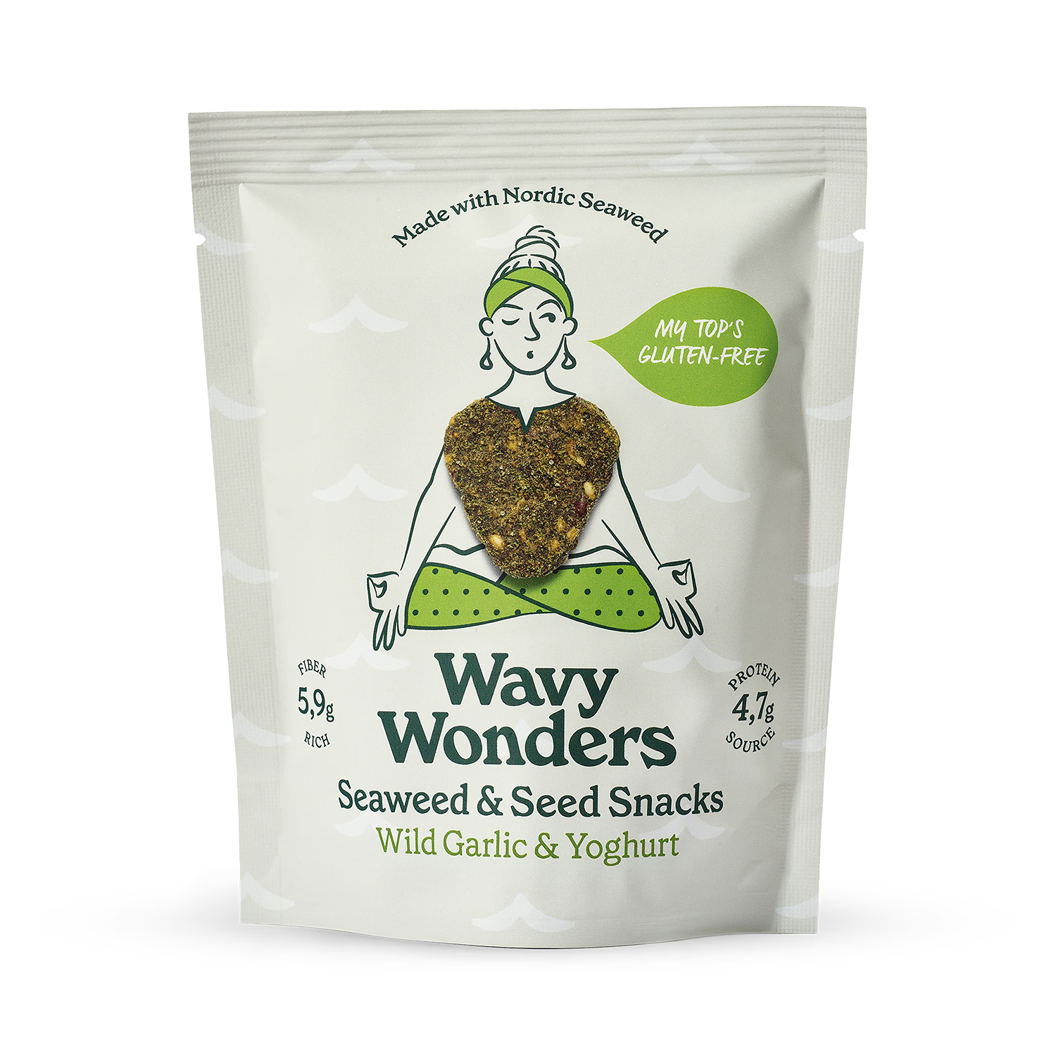Wavy Wonders Seaweed & Seed Snack Garlic & Yoghurt 30g - Garlic & Yoghurt