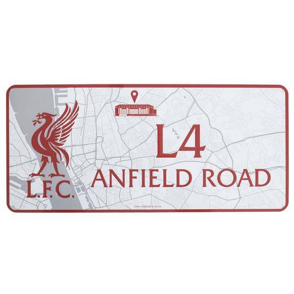 Liverpool FC crest plaque street map Anfield 40x18cm - British product