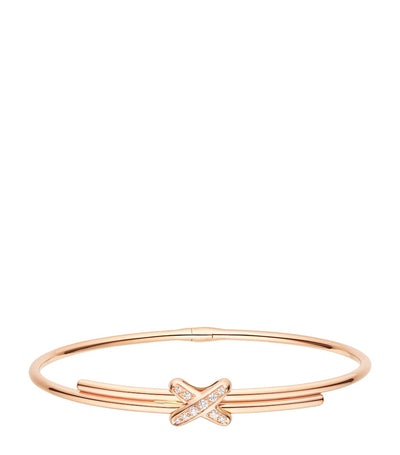 Harrods Chaumet Rose Gold and Diamond Jeux de Liens Bangle- Buy online at McGrocer