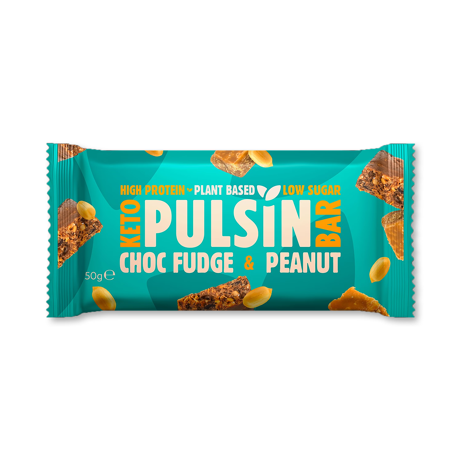 Pulsin Choc Fudge & Peanut Keto Bar 50g - Orange Chocolate & Peanut