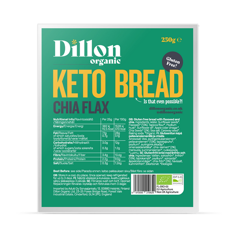 Dillon Organic Chia Flax Keto Bread 250g