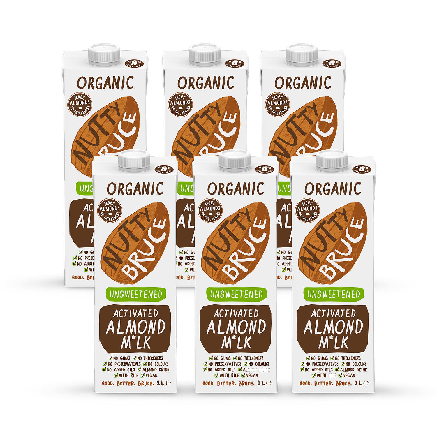 Bruce Activated Unsweetened Almond Mlk 6x 1L