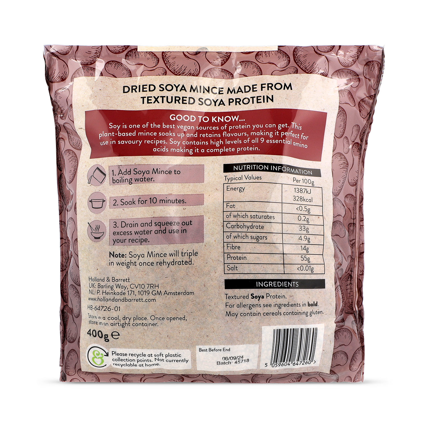 Holland Barrett Soy Protein Mince 400g