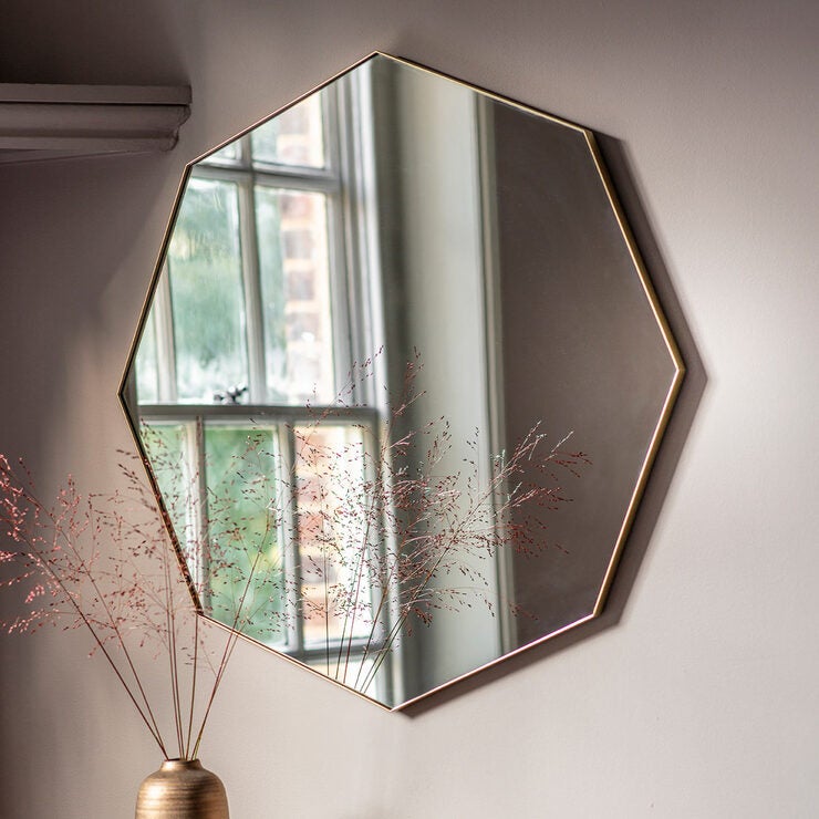 Gallery Bowie champagne octagon mirror 80cm (British brand)