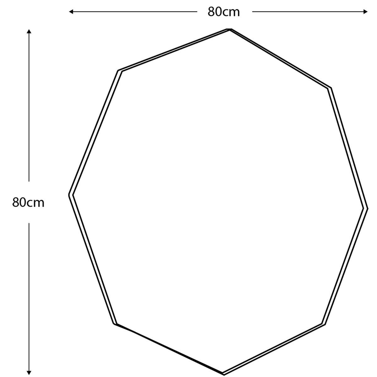 Gallery octagon black mirror 80cm, UK version
