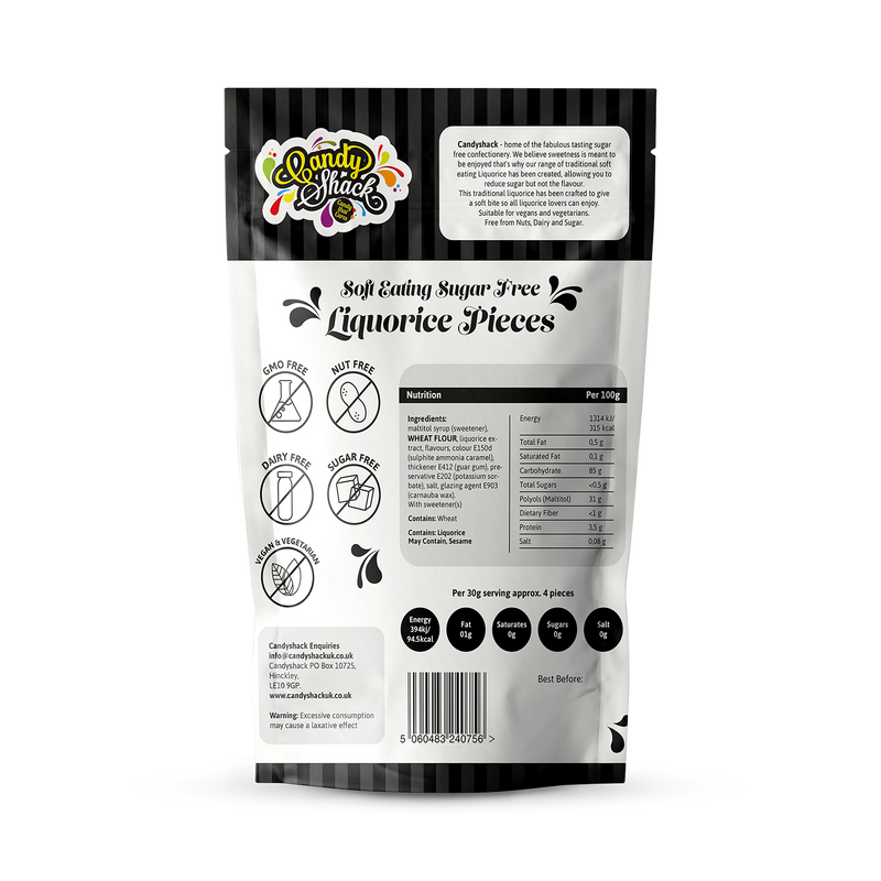 Candyshack Soft Eating Sugar Free Liquorice Pieces 120g