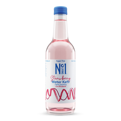Holland & Barrett Sugar-Free Strawberry and Rhubarb Water Kefir with Live Cultures 330ml- Buy online at McGrocer