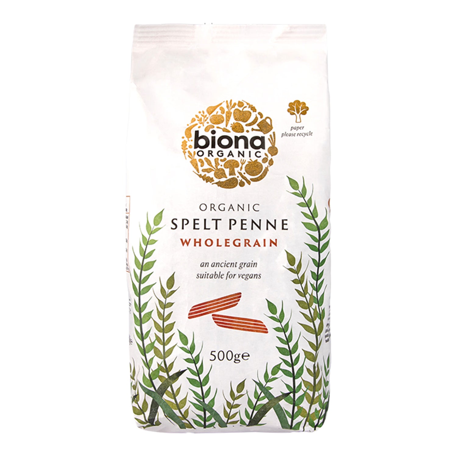 Biona Wholegrain Spelt Penne Pasta 500g