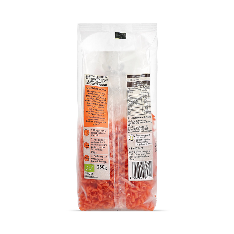 Holland Barrett Red Lentil Fusilli 250g