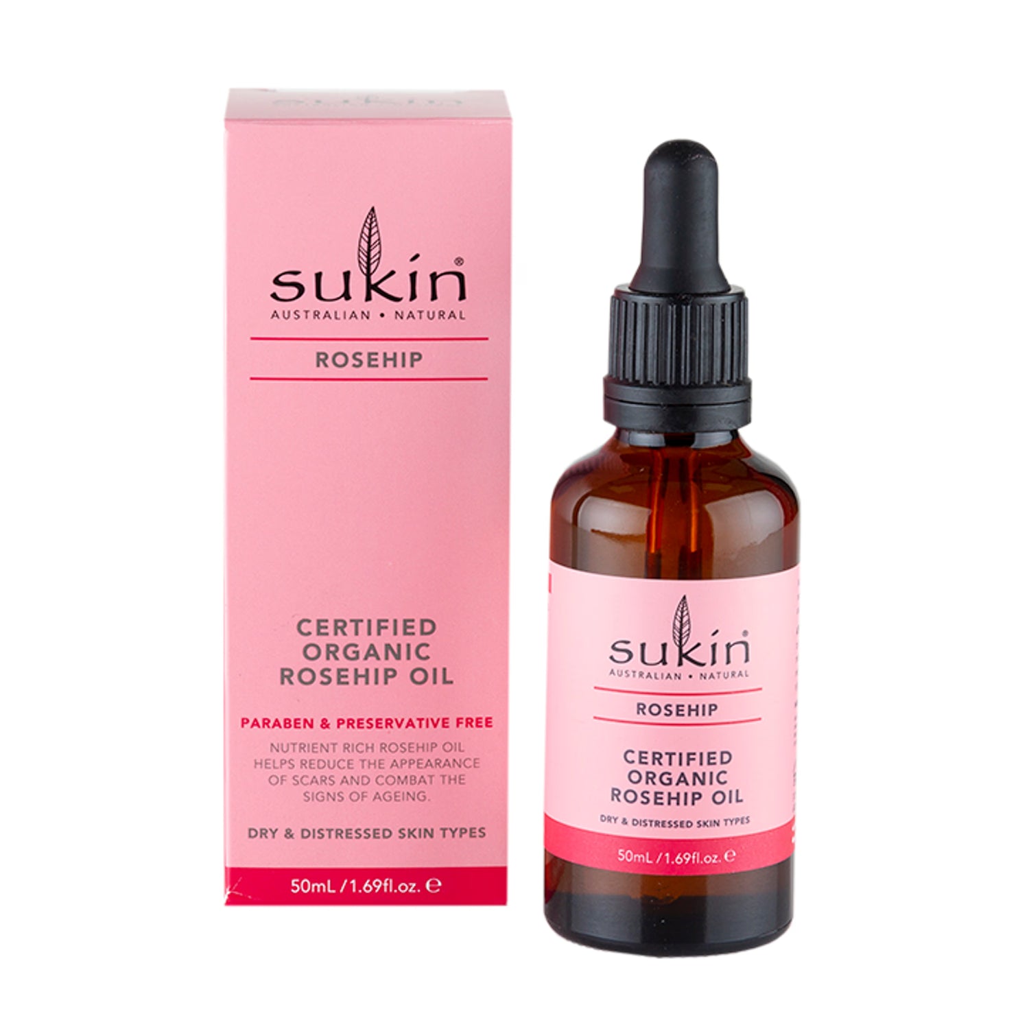 Organic Rosehip Face and Body Oil for Dry Skin 50ml