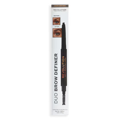 Revolution Duo Brow Definer Pencil Dark Brown Eyebrow Pencil