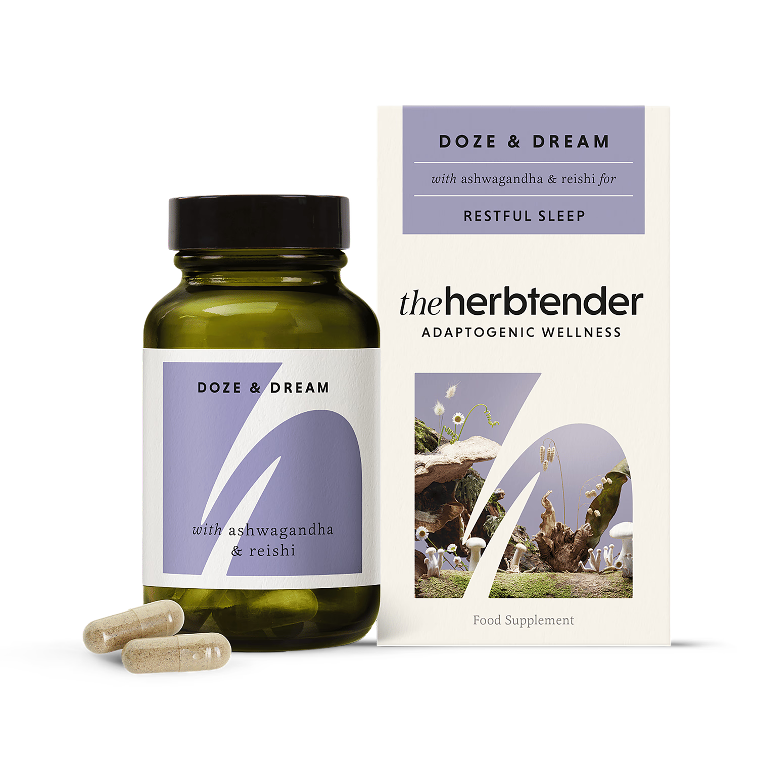 Restful Sleep Supplement with Reishi and Ashwagandha 60 Vegan Capsules