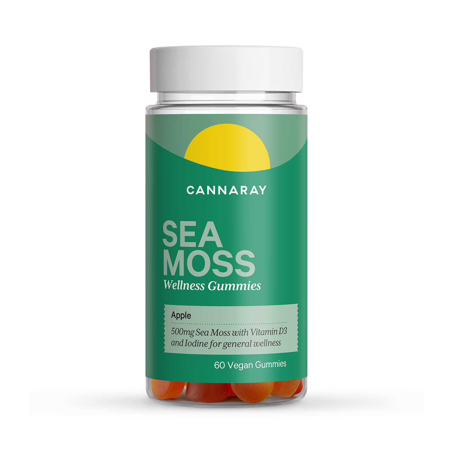Cannaray Sea Moss Wellness 60 Apple Flavour Gummies 500mg