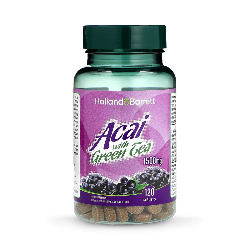 Holland Barrett Acai with Green Tea 1500mg 120 Tablets
