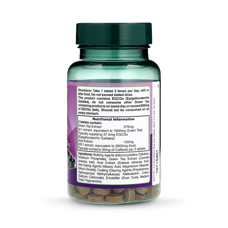 Holland Barrett Acai with Green Tea 1500mg 120 Tablets