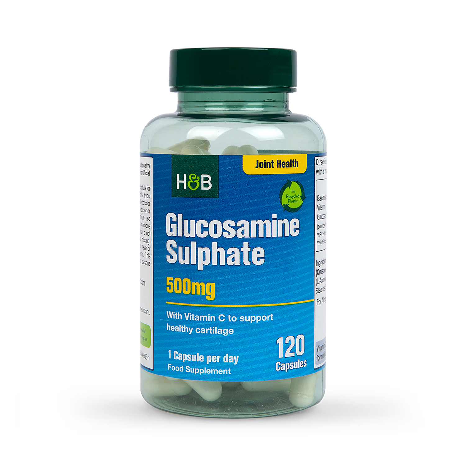 Joint Health Supplement with Glucosamine Sulphate 500mg and Vitamin C, 120 Capsules