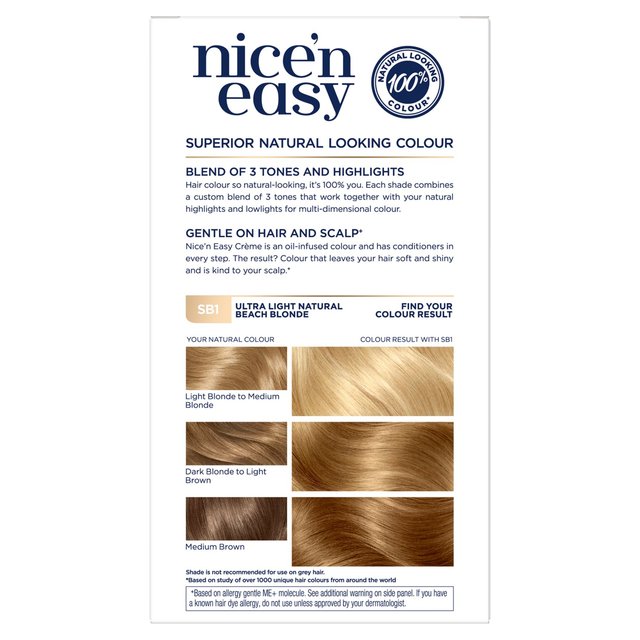 Clairol Nice'n Easy Hair Dye Ultralight Natural Beach Blonde GOODS M&S   