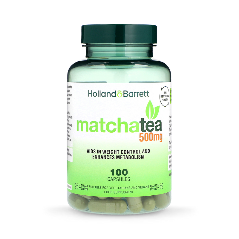 Holland Barrett Matcha Tea 500mg 100 Capsules